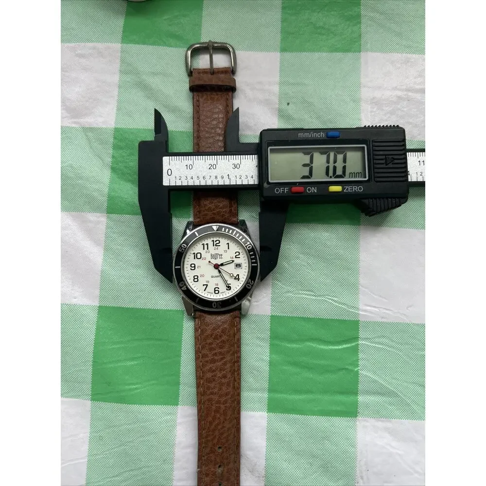 BayTree White Dial Black Bezel Womens Quartz Watch
